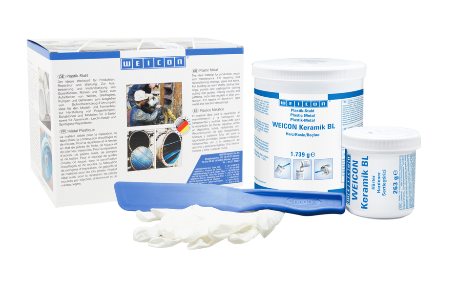WEICON Ceramico BL | Sistema di resina epossidica a base minerale per un'estrema protezione dall'usura e un'elevata resistenza all'abrasione WEICON Ceramico BL | Sistema di resina epossidica a base minerale per un'estrema protezione dall'usura e un'elevata resistenza all'abrasione