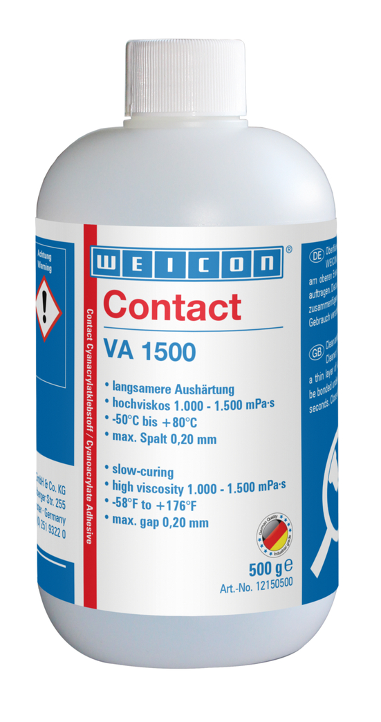 VA 1500 Colla cianoacrilica | Adesivo istantaneo per gomma, metallo, materiali porosi e assorbenti