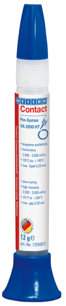 VA 2500 HT Colla cianoacrilica | high-viscosity instant adhesive, high-temperature-resistant up to 140°C VA 2500 HT Colla cianoacrilica | high-viscosity instant adhesive, high-temperature-resistant up to 140°C