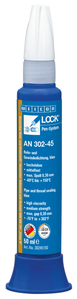 WEICONLOCK® AN 302-45 guarnizione per tubi e raccordi filettati | per filettature grosse, media resistenza, con omologazione DVGW