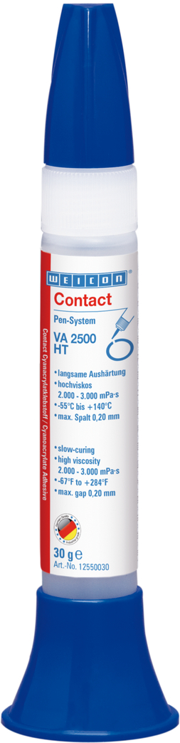 VA 2500 HT Colla cianoacrilica | high-viscosity instant adhesive, high-temperature-resistant up to 140°C VA 2500 HT Colla cianoacrilica | high-viscosity instant adhesive, high-temperature-resistant up to 140°C