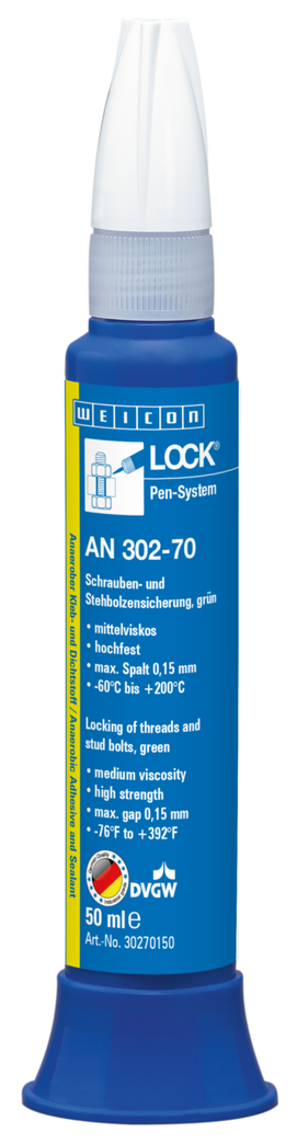 WEICONLOCK® AN 302-70 frenafiletti per viti e prigionieri | Frenafiletti ad alta resistenza e media viscosità, con omologazione per l'acqua potabile