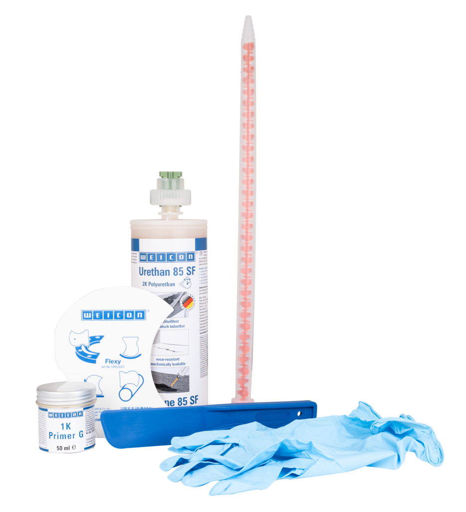 Kit per Riparazione cinghie SF | fast curing polyurea repair and coating compound for rubber surfaces, work pack