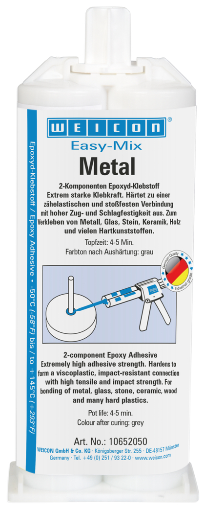 Easy-Mix Metal colla epossidica, adesivo epossidico per l'incollaggio di  parti metalliche