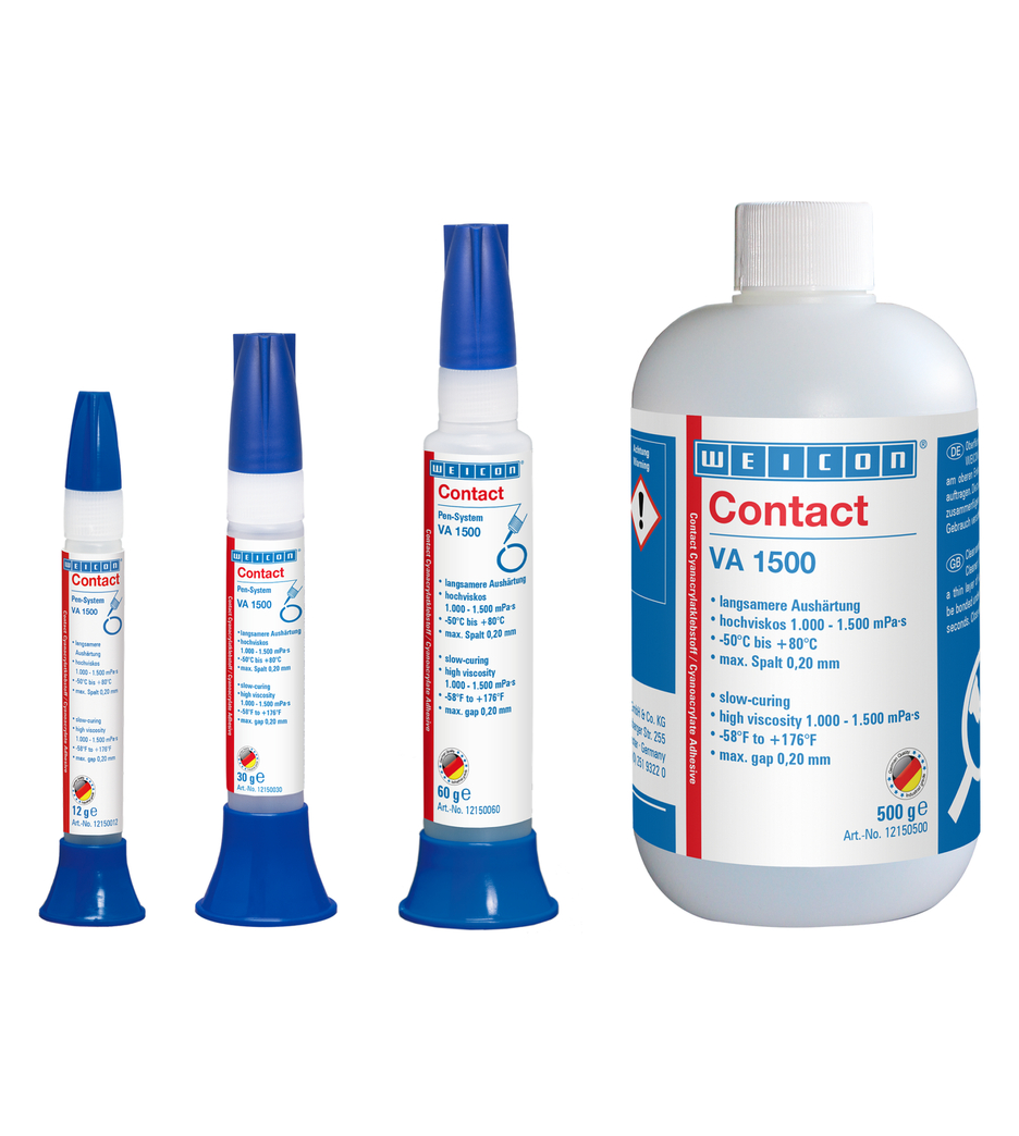 VA 1500 Colla cianoacrilica | Adesivo istantaneo per gomma, metallo, materiali porosi e assorbenti