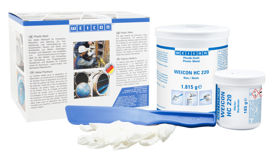 WEICON Ceramico HC 220 | sistema di resina epossidica caricata con ceramica e resistente alle alte temperature per il rivestimento antiusura WEICON Ceramico HC 220 | sistema di resina epossidica caricata con ceramica e resistente alle alte temperature per il rivestimento antiusura