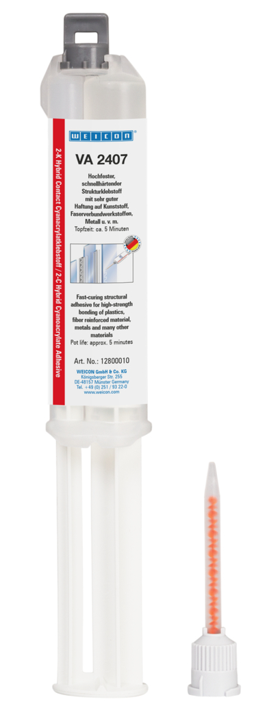 VA 2407 Colla cianoacrilica | Cianoacrilato bicomponente ad elevata capacità di colmare tolleranze elevate