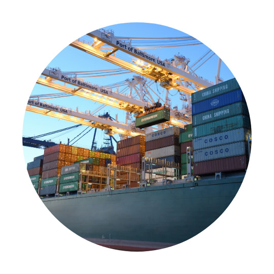 Container su una nave