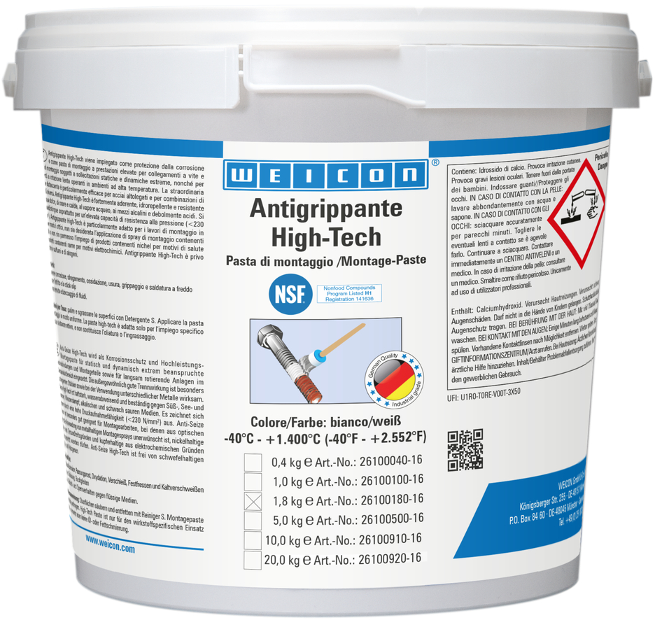 Antigrippante High-Tech | pasta lubrificante e distaccante priva di metalli