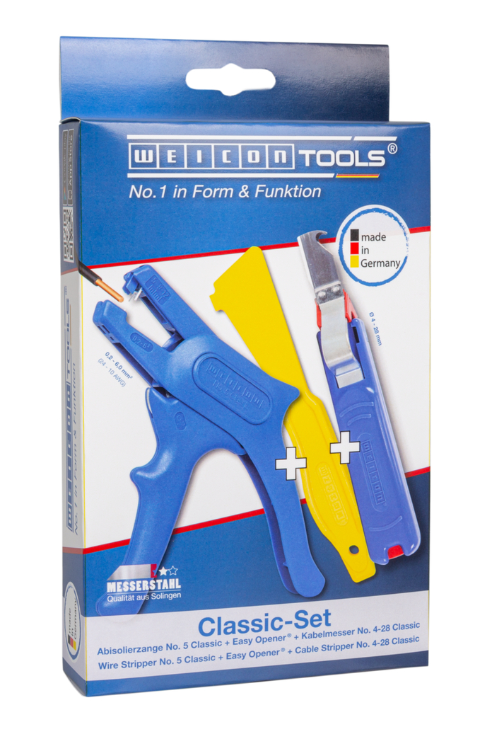 Classic-Set Tools | WEICON Classic-Set Tools Spelafili n.5, Easy Opener, WEICON Coltello per cavi C 4-28