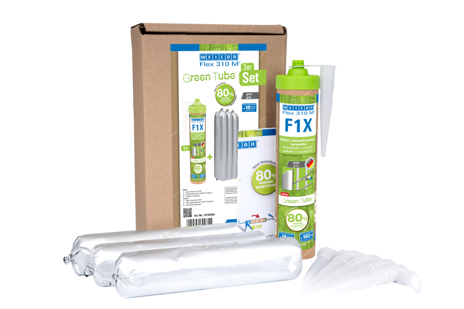 WEICON Flex 310 M F1X Green Tube | Adesivo e sigillante a base di polimeri MS con elevatissima adesione iniziale, resistente alle temperature fino a 180°C