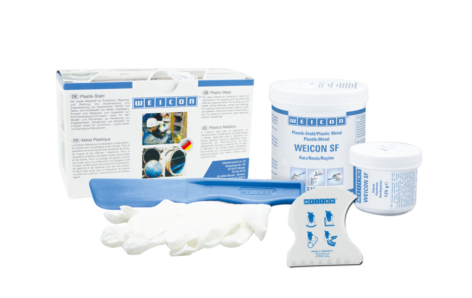WEICON SF | sistema di resina epossidica caricata con acciaio per riparazioni e stampaggio certificato DNV