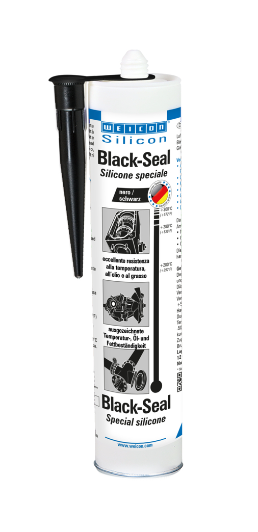 Black-Seal Silicone speciale | sigillante permanentemente elastico per aree resistenti all'olio o al grasso Black-Seal Silicone speciale | sigillante permanentemente elastico per aree resistenti all'olio o al grasso