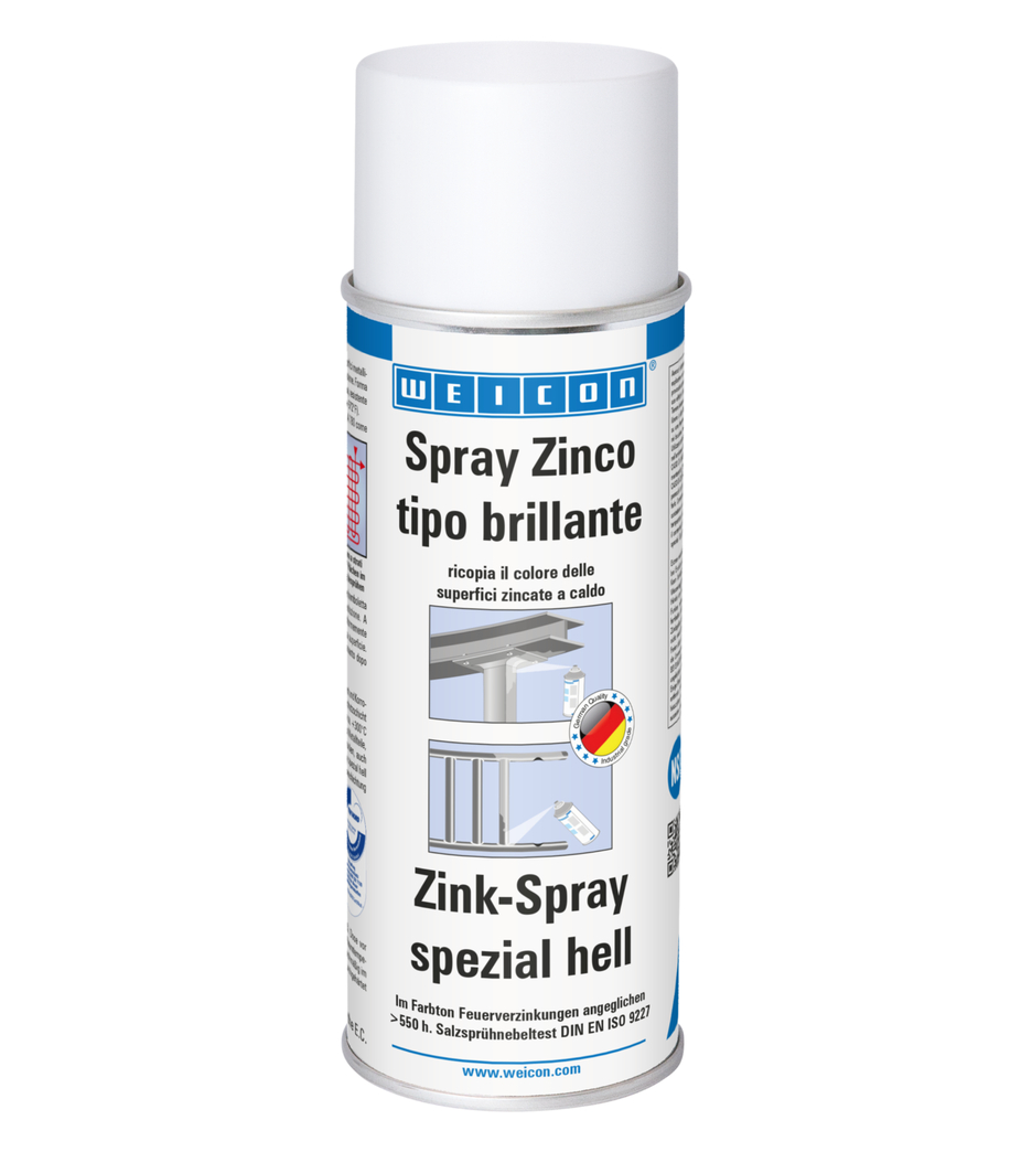Spray Zinco tipo brillante | protezione dalla corrosione con omologazione per l'uso nel settore alimentare