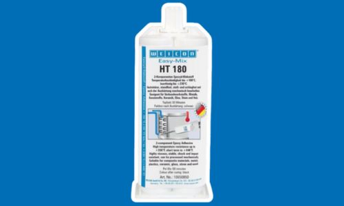 Adesivo epossidico su sfondo blu