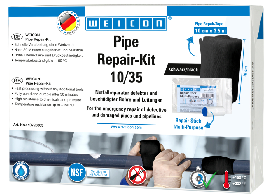 Kit Riparazione Tubi | per la riparazione di emergenza di tubature e linee danneggiate