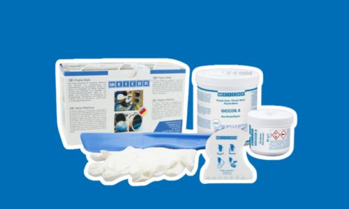 Sistema epossidico su sfondo blu