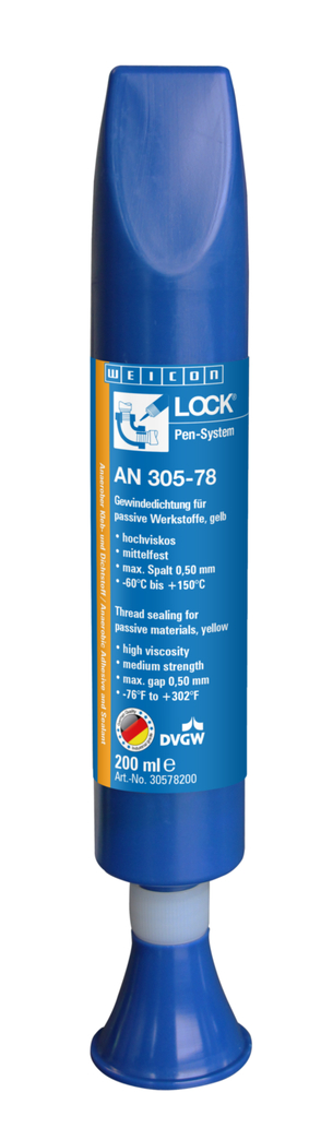 WEICONLOCK® AN 305-78 guarnizione per tubi e raccordi filettati | Frenafiletti per materiali passivi, a media resistenza, con omologazione per acqua potabile