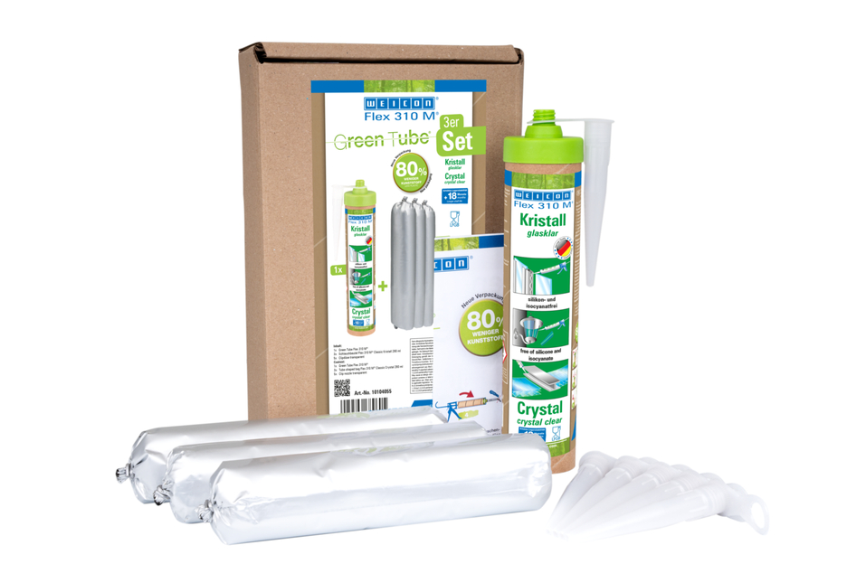 Flex 310 M® Cristallo MS Polimero | Adesivo elastico a base di Polimero MS, in comoda cartuccia in Presspack per lavorare senza fatica