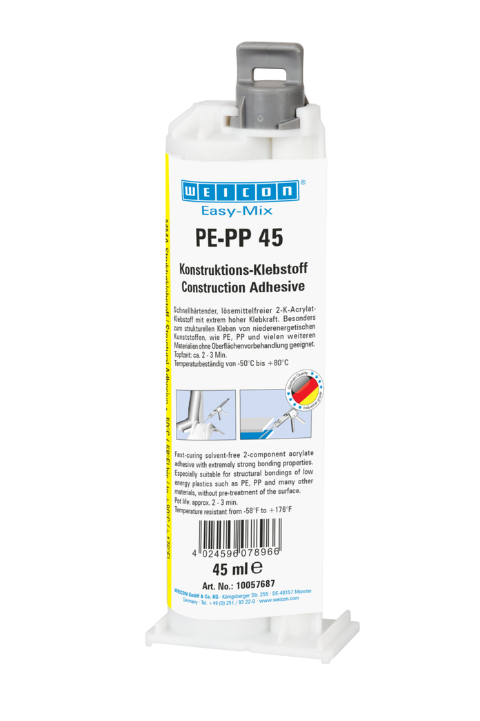 Easy-Mix PE-PP 45 colla strutturale a base di acrilato | adesivo da costruzione a base di acrilato di metile per plastiche speciali