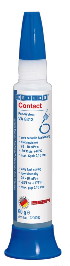 VA 8312 Colla cianoacrilica | Adesivo istantaneo per il settore alimentare e per gli elastomeri EPDM e la gomma.