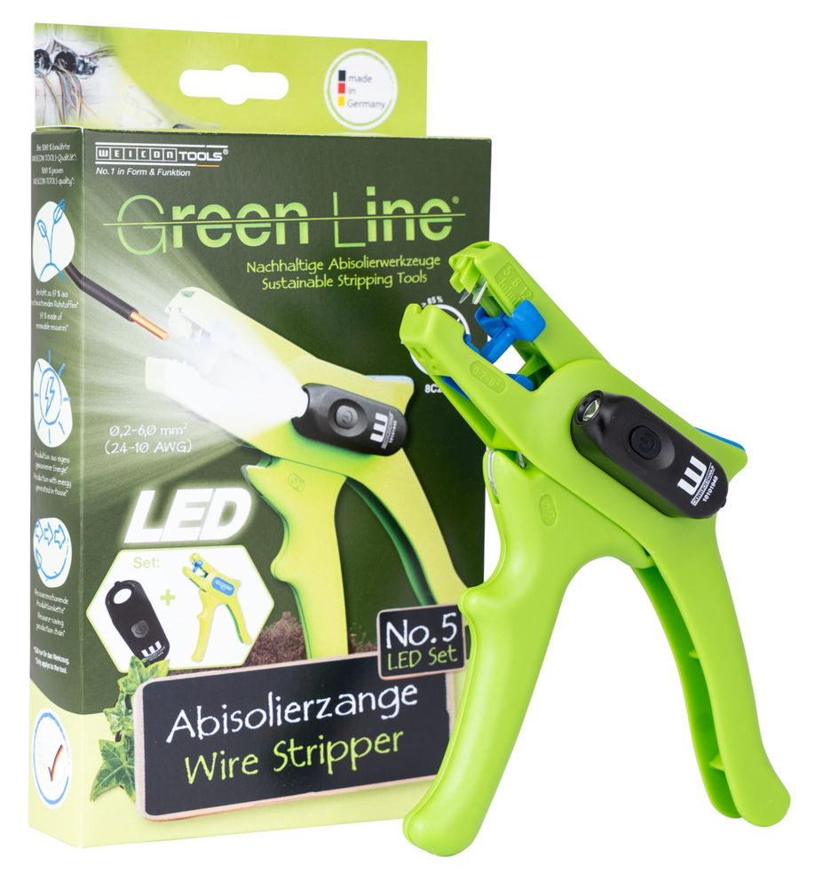 Set Spellafili No. 5 Green Line LED  | Set da 2 pezzi incl. spellafili e lampada da lavoro a LED