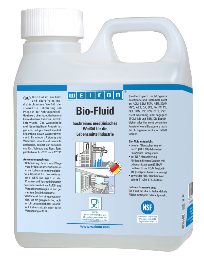 Bio-Fluid | olio lubrificante e di manutenzione per il settore alimentare NSF H1