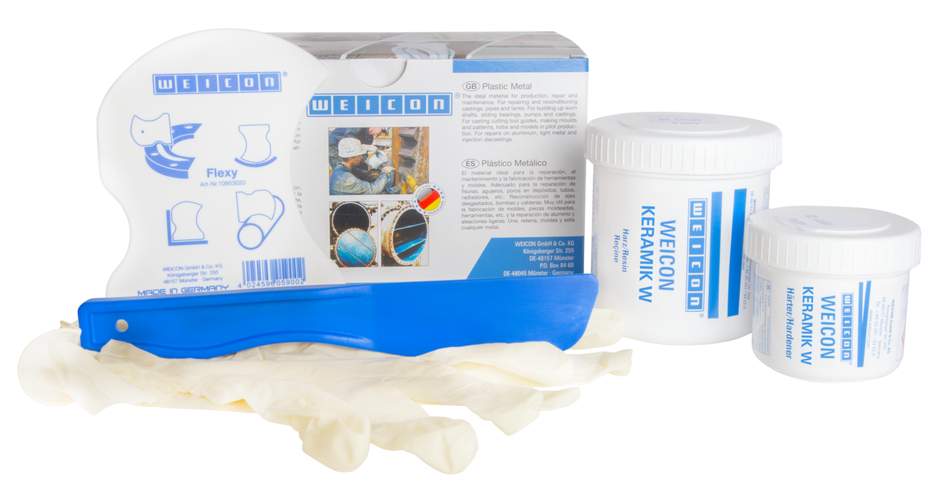 WEICON Ceramico W | sistema a base di resina epossidica caricata con minerali per il rivestimento antiusura