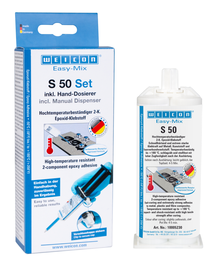 Easy-Mix S 50 | Adesivo epossidico resistente alle alte temperature per lavori di riparazione e manutenzione rapidi