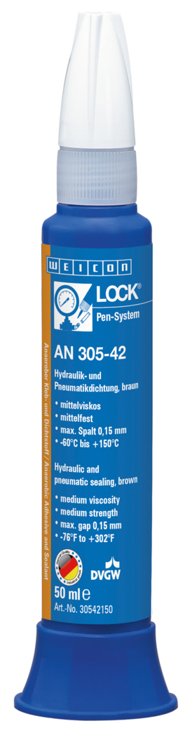 WEICONLOCK® AN 305-42 sigillante per sistemi idraulici e pneumatici | Frenafiletti di media forza, con registrazione DVGW
