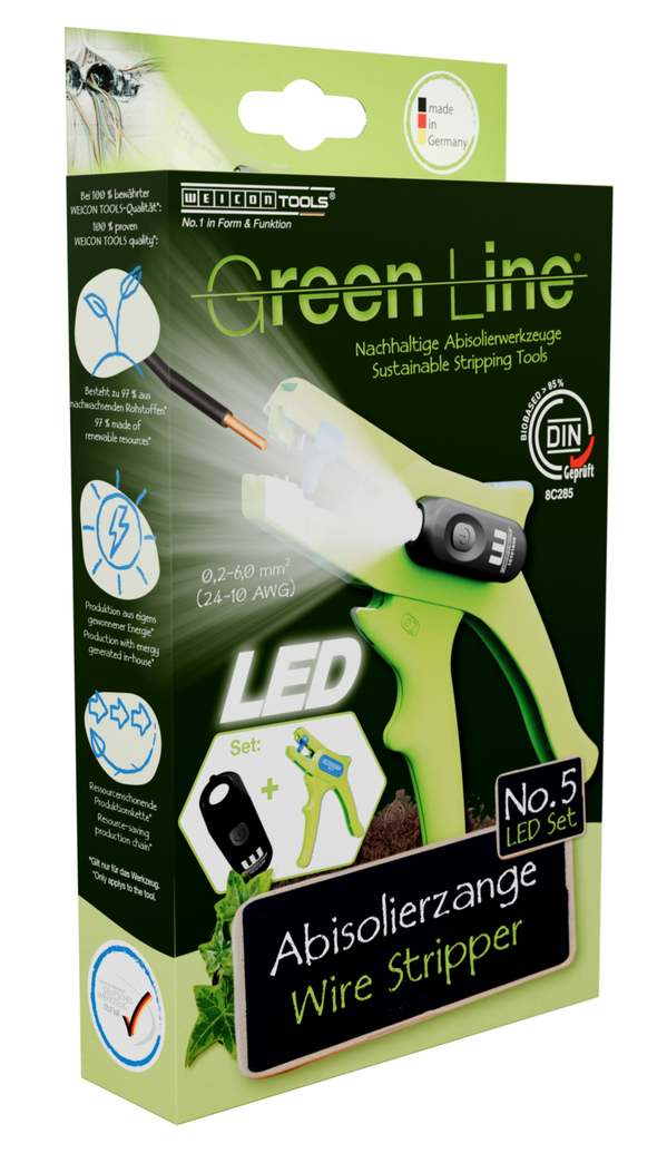 Set Spellafili No. 5 Green Line LED  | Set da 2 pezzi incl. spellafili e lampada da lavoro a LED