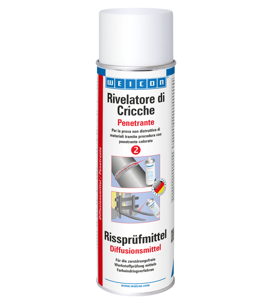 Rivelatore per Cricche Penetrante | penetrante colorato per il controllo non distruttivo dei materiali Rivelatore per Cricche Penetrante | penetrante colorato per il controllo non distruttivo dei materiali