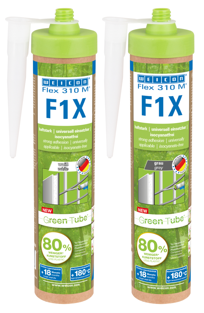 WEICON Flex 310 M F1X Green Tube | Adesivo e sigillante a base di polimeri MS con elevatissima adesione iniziale, resistente alle temperature fino a 180°C