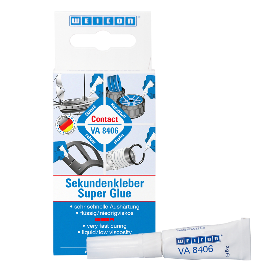 VA 8406 Colla cianoacrilica | Adesivo a contatto per un fissaggio e un incollaggio rapidi VA 8406 Colla cianoacrilica | Adesivo a contatto per un fissaggio e un incollaggio rapidi