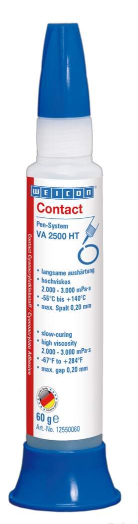 VA 2500 HT Colla cianoacrilica | high-viscosity instant adhesive, high-temperature-resistant up to 140°C VA 2500 HT Colla cianoacrilica | high-viscosity instant adhesive, high-temperature-resistant up to 140°C