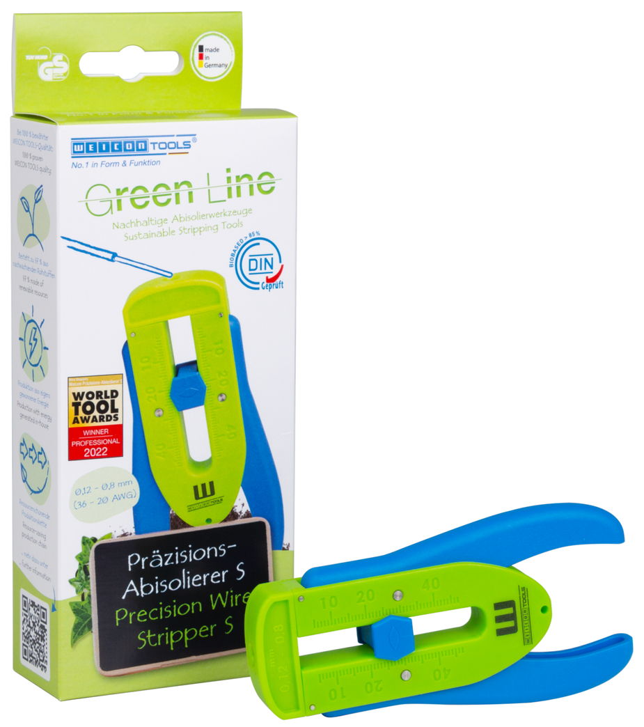 Sguainatore di precisione S Green Line | per conduttori e fili sottili, intervallo di spelatura da 0,12 mm a 0,8 mm (36-20 AWG)