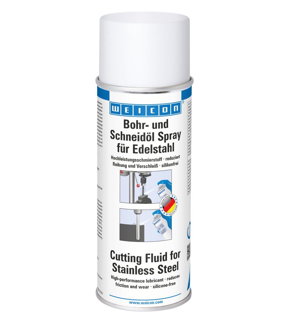 Olio spray per foratura e taglio WEICON per acciaio inox | Lubrificante ad alte prestazioni per la lavorazione dei metalli