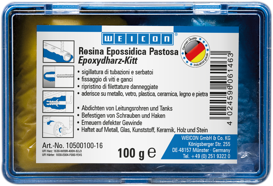 WEICON Resina Epossidica Pastosa | composto universale impastabile per riparazioni