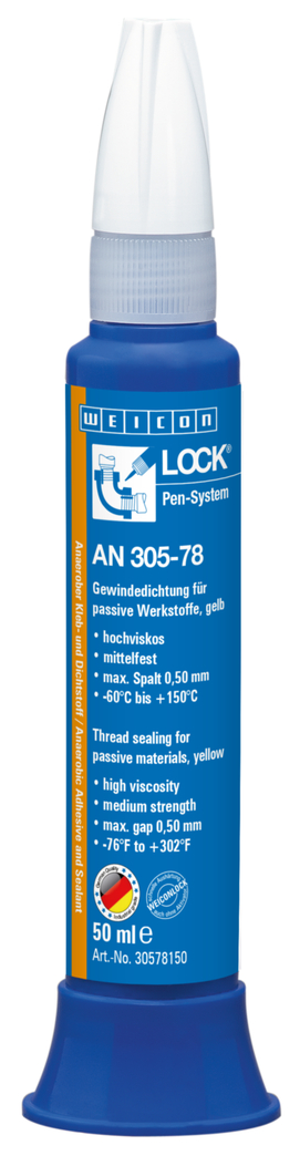WEICONLOCK® AN 305-78 guarnizione per tubi e raccordi filettati | Frenafiletti per materiali passivi, a media resistenza, con omologazione per acqua potabile WEICONLOCK® AN 305-78 guarnizione per tubi e raccordi filettati | Frenafiletti per materiali passivi, a media resistenza, con omologazione per acqua potabile