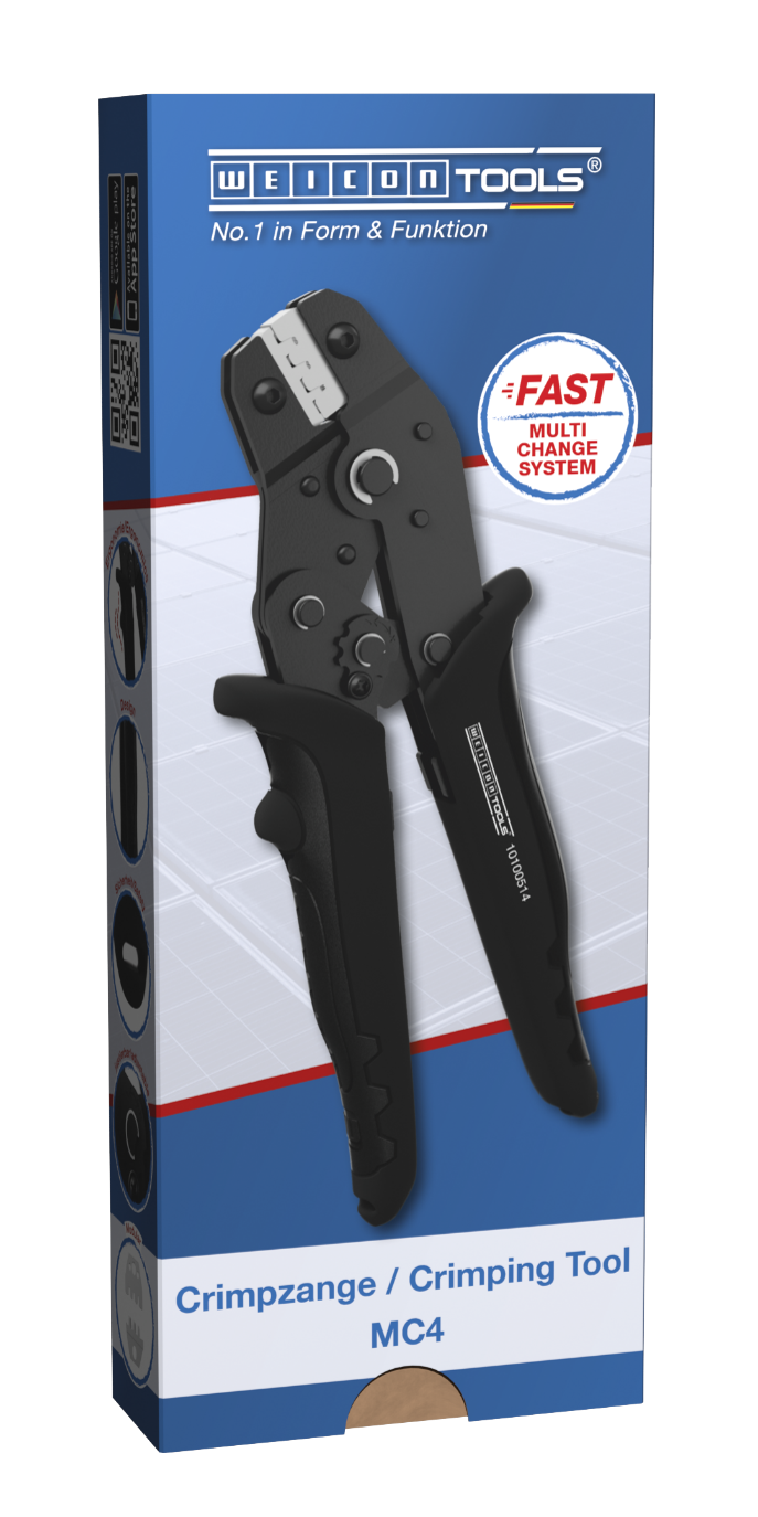 Utensile di crimpatura MC4 | Per la crimpatura di connettori MC4 nei sistemi fotovoltaici (2,5, 4 e 6 mm², AWG 14-10)