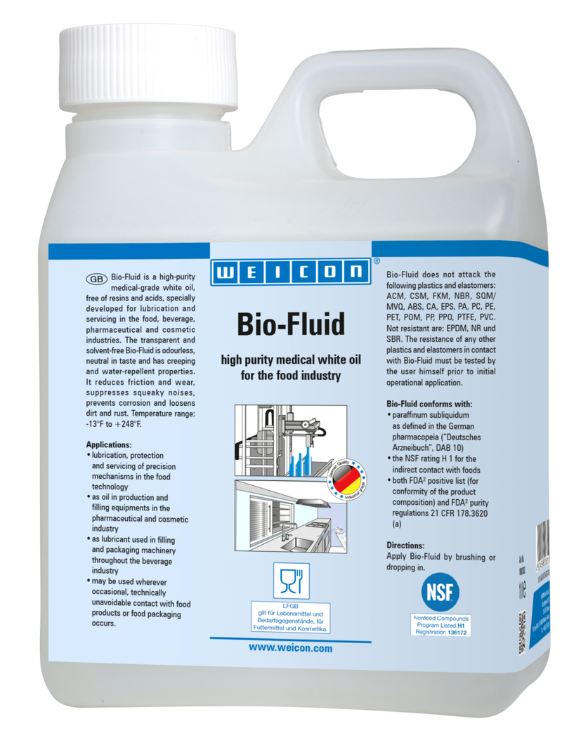 Bio-Fluid | olio lubrificante e di manutenzione per il settore alimentare NSF H1